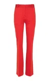 Oriane 1986 The Paris Mid-rise Flared Pants In Red