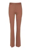 Oriane 1986 The Paris Mid-rise Flared Pants In Brown