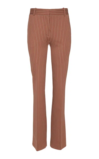 Oriane 1986 The Paris Mid-rise Flared Pants In Brown