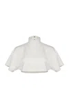 Oriane 1986 The Top Mockneck Crop Top In Gray