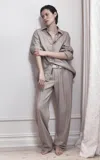 Oriane 1986 The Unisex Wool-blend Wide-leg Pants In Black