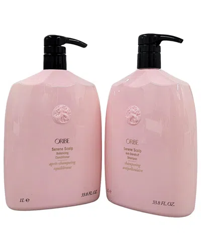 Oribe Unisex Serene Scalp Anti-dandruff Shampoo & Conditioner Duo In Pink