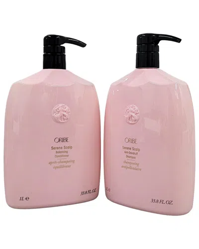 Oribe Unisex Serene Scalp Anti-dandruff Shampoo & Conditioner Duo In White