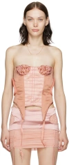Oriens Ssense Exclusive Pink Eros Corset In Peach