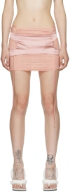 Oriens Ssense Exclusive Pink Spacer Miniskirt In Pink