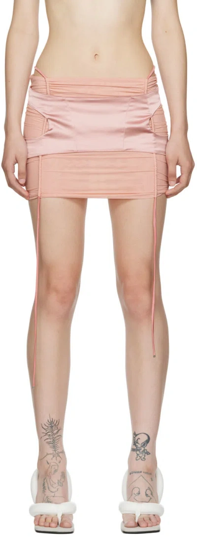 Oriens Ssense Exclusive Pink Spacer Miniskirt
