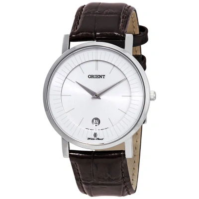 Orient 2nd Generation Bambino White Dial Men's Watch Fgw0100aw0 In Brown / White