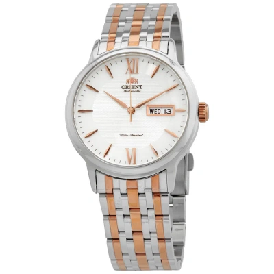 Orient Automatic White Dial Men's Watch Saa05001wb In Two Tone  / Gold Tone / Rose / Rose Gold Tone / White