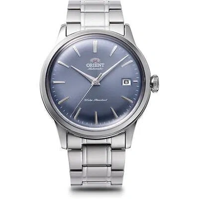 Pre-owned Orient Bambino 38mm Rn-ac0m10l Men's Mechanical Watch Blue Date From Japan