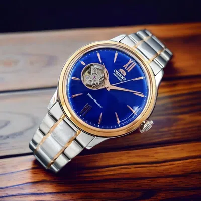 Pre-owned Orient Bambino 40.5 Mm Two Tone Blue Dial Automatic Watch Ag0433l Made In Japan