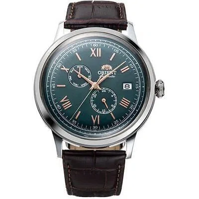 Pre-owned Orient Bambino Automatic Mechanical Rn-ak0703e Green Men's Watch In Box