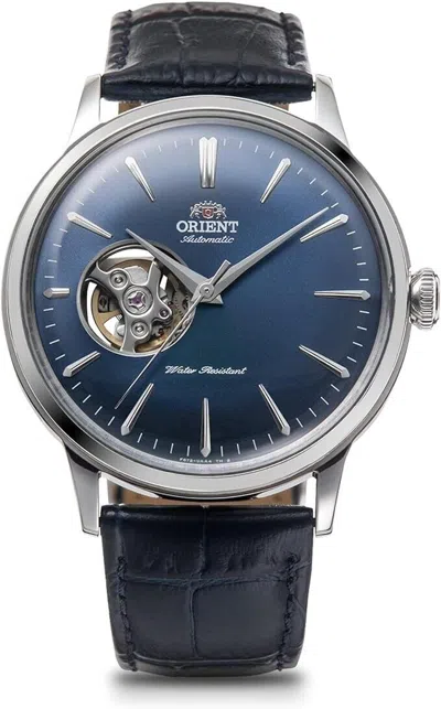 Pre-owned Orient Bambino Automatic Watch Open Heart Rn-ag0008l Men's Navy
