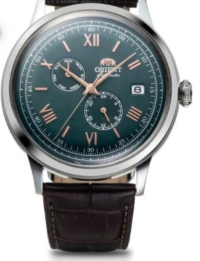 Pre-owned Orient Bambino Rn-ak0703e Green Automatic Mechanical Men's Watch