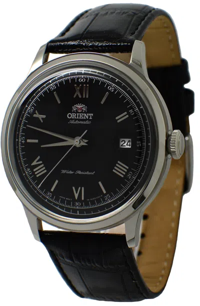 Pre-owned Orient Bambino Version 2 Fac0000ab0 Black Dial Black Leather Band Men's Watch