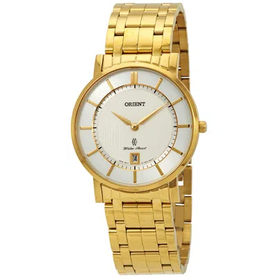 Orient Class White Dial Unisex Watch Fgw01001w0 In Gold Tone / White / Yellow