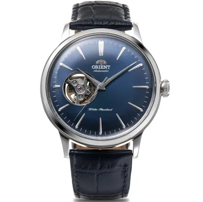 Pre-owned Orient Classic Bambino Rn-ag0008l Automatic Watch Navy Leather Band 40.5mm