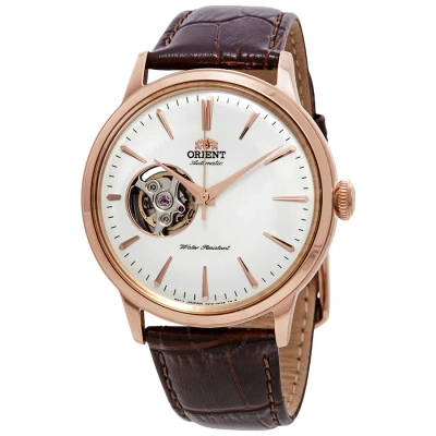Orient Classic Open Heart Automatic White Dial Men's Watch Ra-ag0001s10b In Brown / Gold / Gold Tone / Rose / Rose Gold / Rose Gold Tone / White