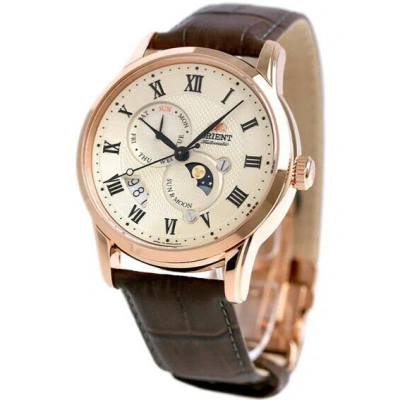Pre-owned Orient Classic Rn-ak0001s Sun & Moon Automatic Watch Antique Silver Dial 42.5mm