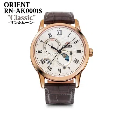 Pre-owned Orient Classic Rn-ak0001s Sun & Moon Automatic Watch Antique Silver Dial 42.5mm