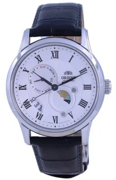 Pre-owned Orient Classic Sun Moon Phase White Dial Automatic Ra-ak0008s10b 50m Mens Watch