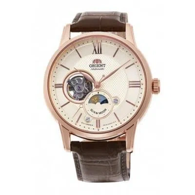 Pre-owned Orient Classic Sun＆moon Rn-as0002s Mechanical Automatic Watch Brown Band 42mm