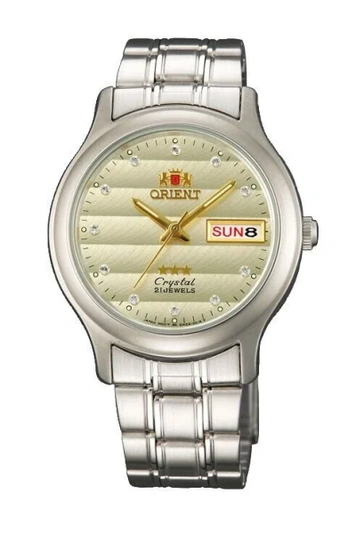 Pre-owned Orient Classic Tristar Watch Daydate White Dial 36mm Ab05008c Made In Japan