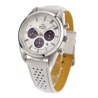 Pre-owned Orient Contemporary Rn-tx0308s Panda Solar Chronograph Men Watch