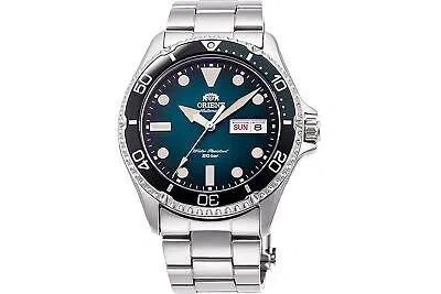 Pre-owned Orient Japanese Automatic Diving Watch With Stainless Steel Strap Silver 22 M... In Turquoise