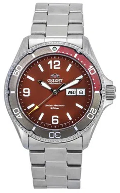 Pre-owned Orient Kamasu Mako Iii Sports Stainless Steel Red Dial Ra-aa0820r19b Mens Watch