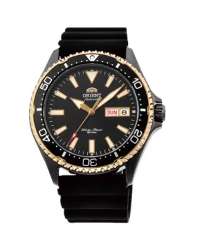 Pre-owned Orient Kamasu Ra-aa0005b19a Ra-aa0005b Aa0005b 200m Sapphire Black Dial Two-tone