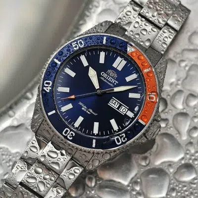 Pre-owned Orient Kano Diver Mechanical Watch Day Date Blue Dial Aa0913l Made In Japan