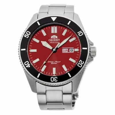 Pre-owned Orient Kano Ra-aa0915r19b Automatic 200m Stainless Steel Red Dial Watch Us3