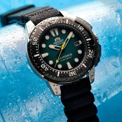Pre-owned Orient M Force Iso Air Diver Automatic Watch Blue Dial Ac0l04l Made In Japan