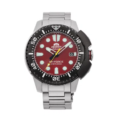 Pre-owned Orient M Force Iso Air Diver Automatic Watch Red Dial Ac0l02r Made In Japan