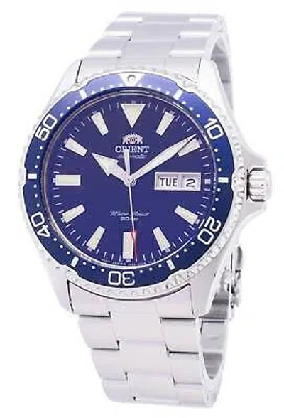 Pre-owned Orient Mako Iii Blue Dial Stainless Steel Ra-aa0002l19b Anaog 200m Mens Watch
