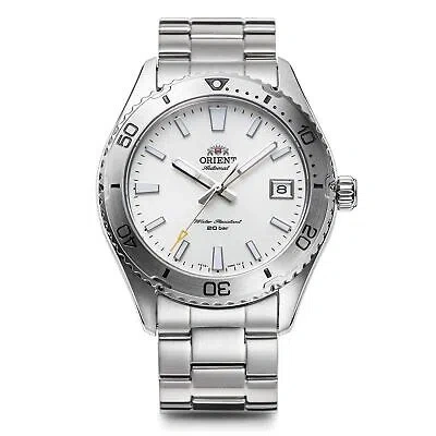 Pre-owned Orient Mako Rn-ac0q03s White Sports Diver Men's Watch With Box