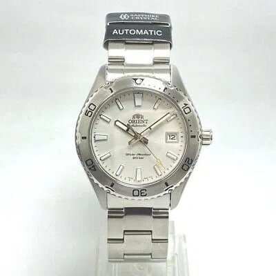 Pre-owned Orient Mako Sports Rn-ac0q03s White Dial Automatic Mechanical Diver Men Watch