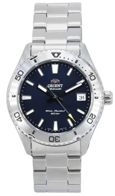 Pre-owned Orient Mako Sports Stainless Steel Blue Dial Diver Ra-ac0q02l10b 200m Mens Watch