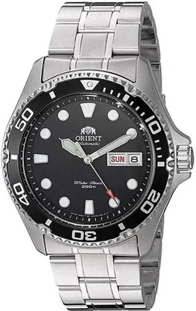Pre-owned Orient Men's Japanese Automatic Black Dial 200m Round Analog Watch Faa02004b9
