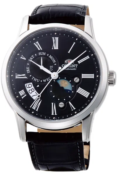 Orient Men's Ra-ak0010b10b Sun & Moon 43mm Automatic Watch In Black