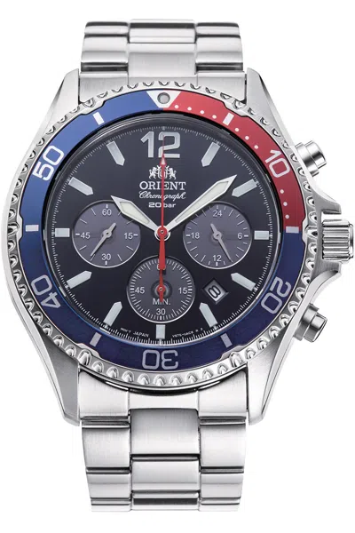 Orient Men's Ra-tx0201l10b Sport Mako 43mm Solar Watch In Silver