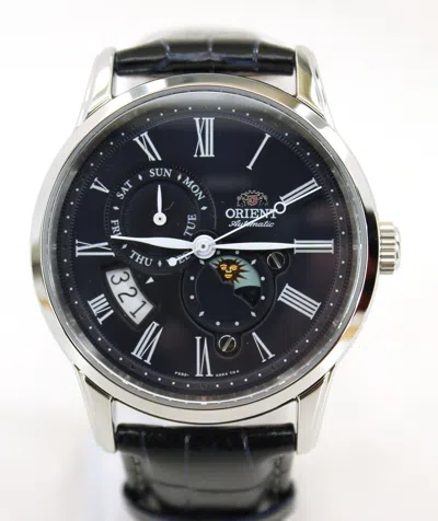 Pre-owned Orient Men's Sun And Moon Automatic Blue Dial Watch - Ra-ak0011d30b