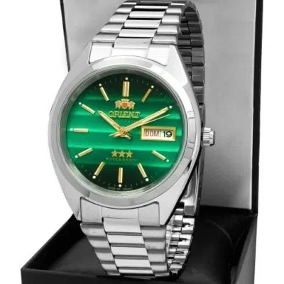 Pre-owned Orient Men's Watch  Automatic Three Star Analog Stainless Steel Wristwatch