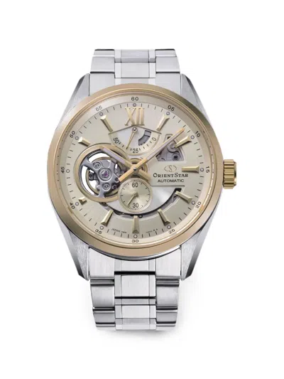 Orient 모던 스켈레톤 41mm 시계 In Silver