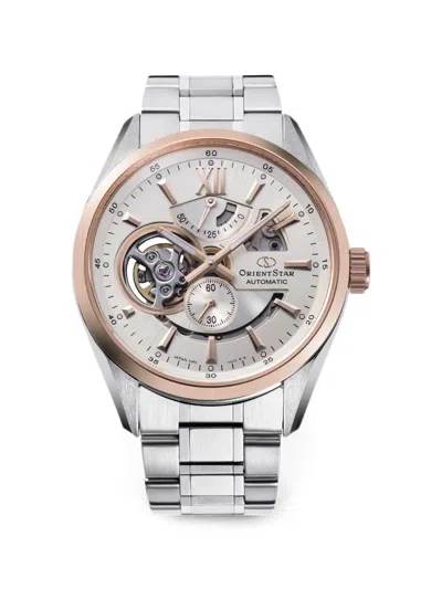 Orient 모던 스켈레톤 41mm 시계 In Silver