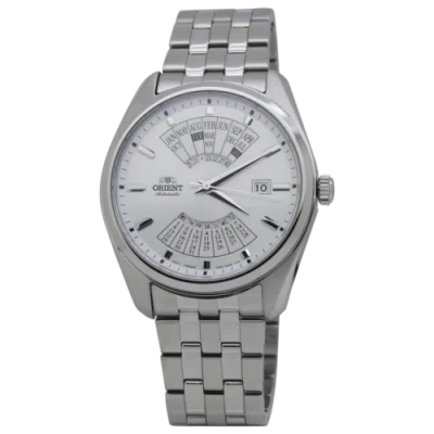 Pre-owned Orient Multi-year Calendar Silver Dial Stainless Steel Men's Watch Ra-ba0004s10b