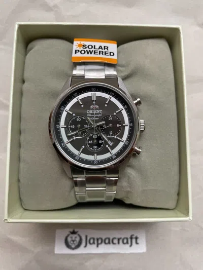 Pre-owned Orient Neo 70's Solar Panda 42mm Wv0011tx Solar Men's Watch Grey In Box