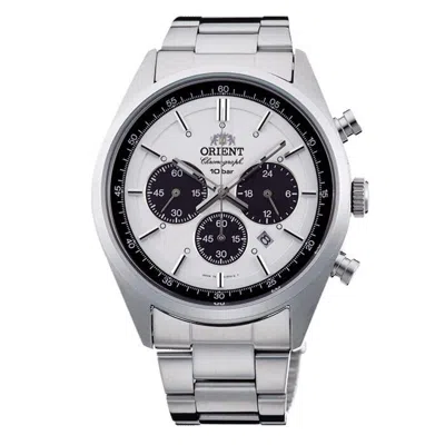 Pre-owned Orient Neo 70's Solar Panda Wv0041tx Solar Chronograph Milky White From Japan