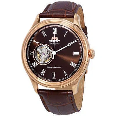 Pre-owned Orient Open Heart Automatic Dark Brown Dial Men's Watch Fag00001t0