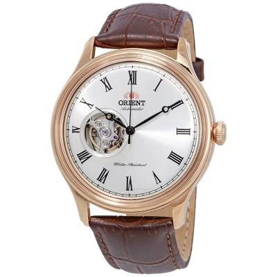 Orient Open Heart Automatic White Dial Men's Watch Fag00001s0 In Brown